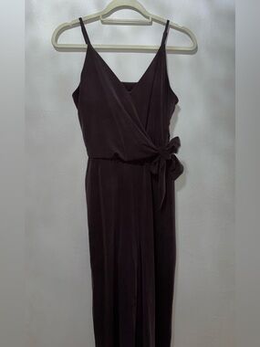 Banana Republic Strapless Wrap Jumpsuit in Dark Brown